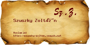 Szuszky Zoltán névjegykártya