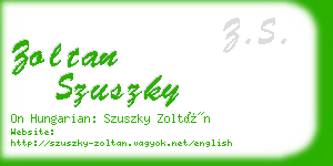 zoltan szuszky business card